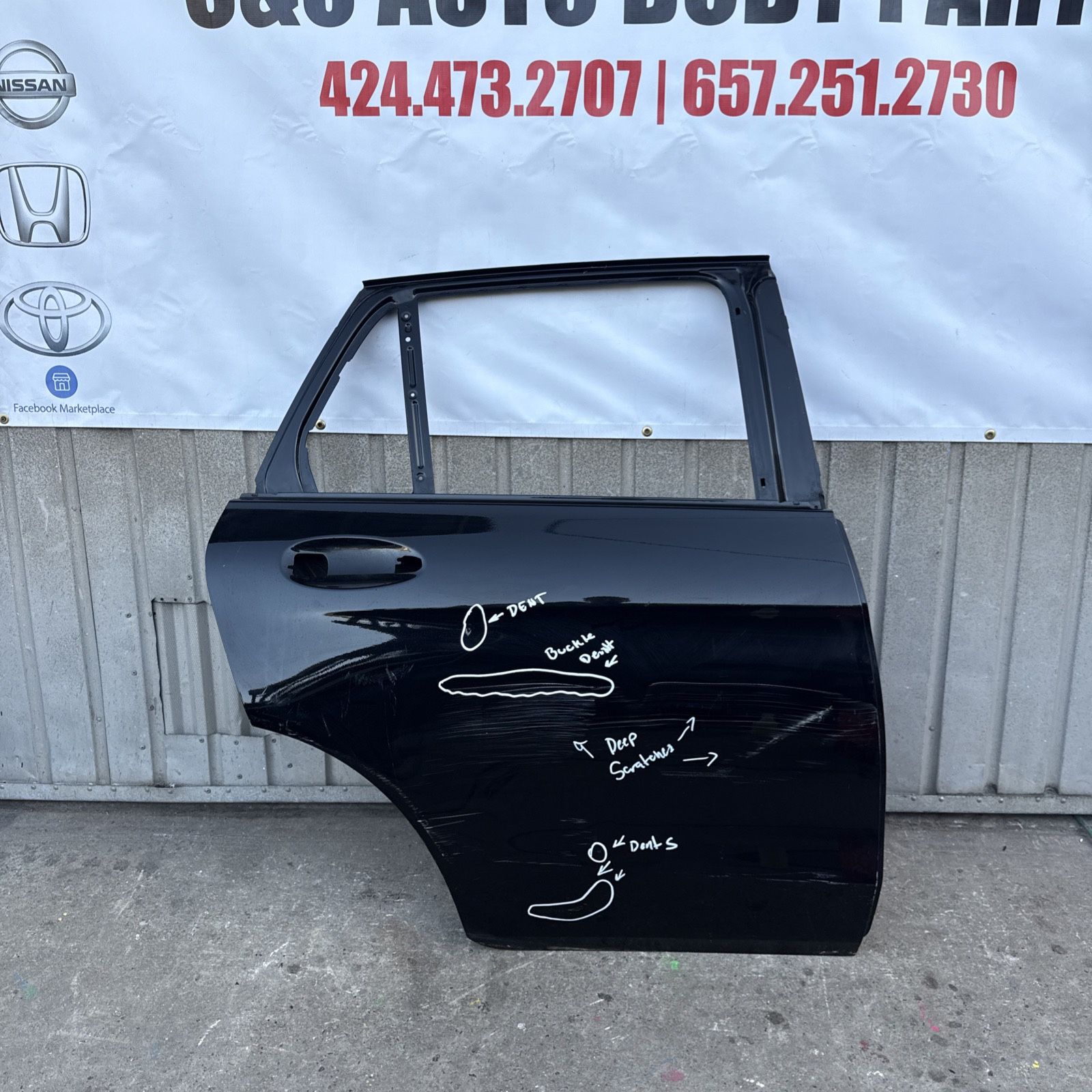 2016 2017 2018 2019 2020 2021 2022 Mercedes Benz GLC CLASS GLC300 Glc 300 X253 Rear Door Shell Right Passenger Side RH OEM USED *dents