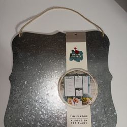 On The Surface Wall-Mounted Tin Plaque Irregular Metal Message Board Silver
