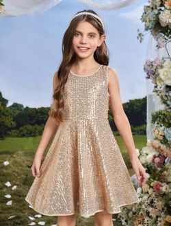 Champagne Gold Dress Size 11-12 Years Old