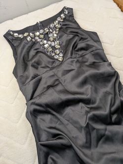 Blu Sage Black Embellished Sleeveless Dress Size 12