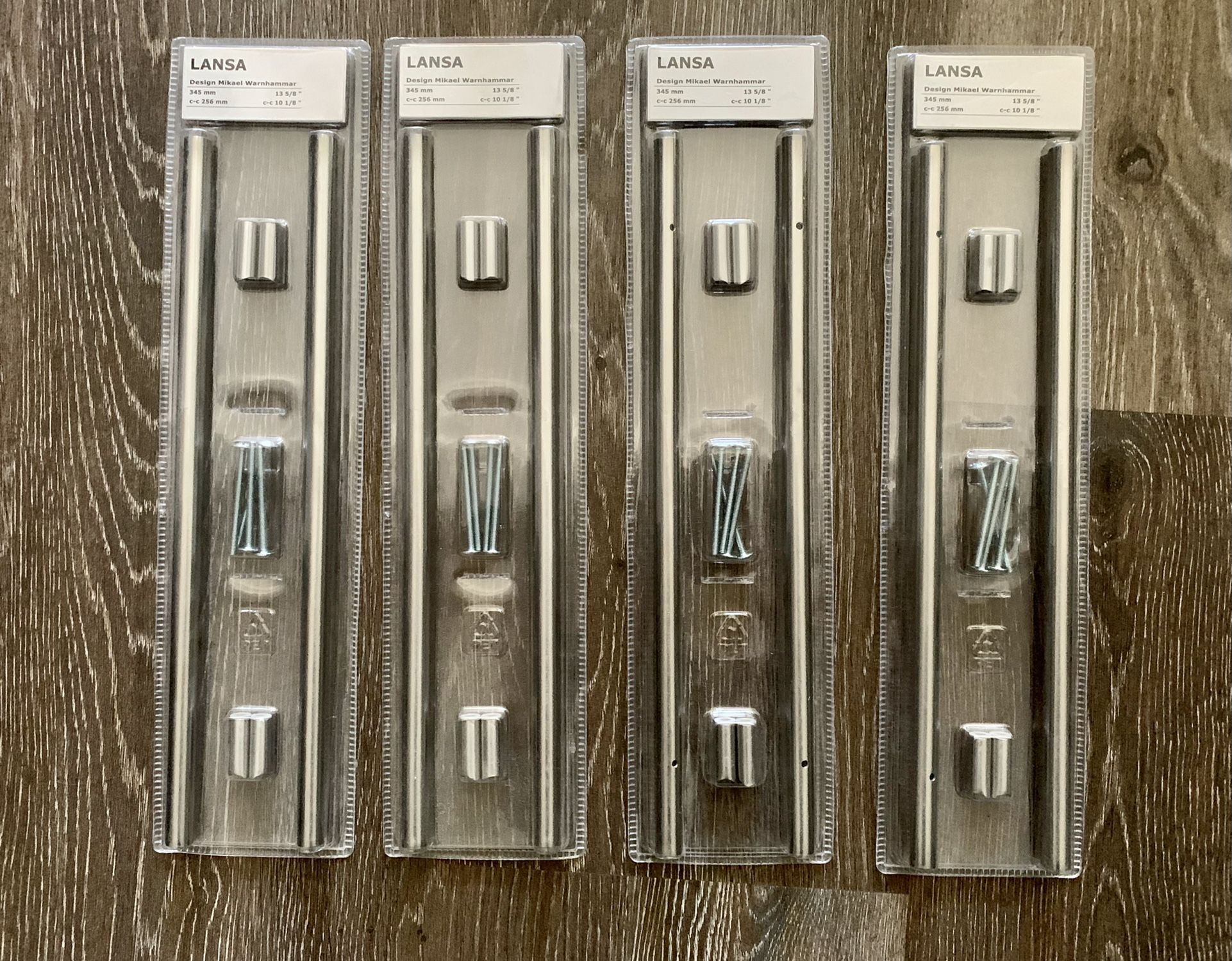 New Ikea Lansa Handles Pulls Long Silver Modern Stainless Steel 13 5/8” Wardrobe Cabinet Handles Drawers Kitchen Hardware Storage Door Handle NIB