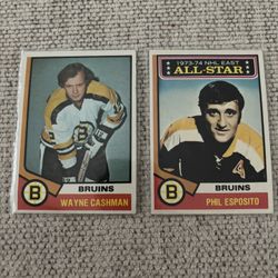 1973-74 Wayne Cashman & Phil Esposito Cards 