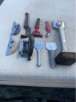 Professional carpet installation tools.