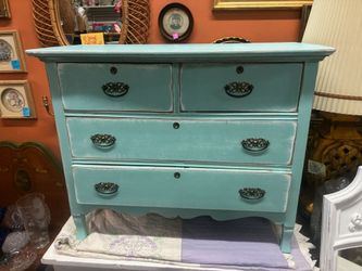 Vintage wood painted dresser chest 39 by 18 by 33