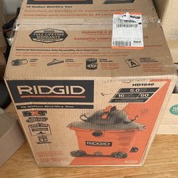 Brand New 16Gal 60L 5HP RIDGID dry/wet Shop Vacuum HD1640