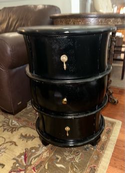 Black nightstand, side table accent table