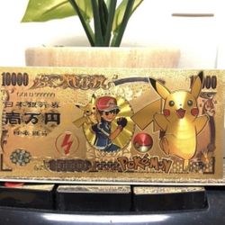 Pikachu (Pokémon) 24k Gold Foil Plated Banknote