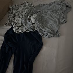 Maternity leggings and maternity long sleeve shirt