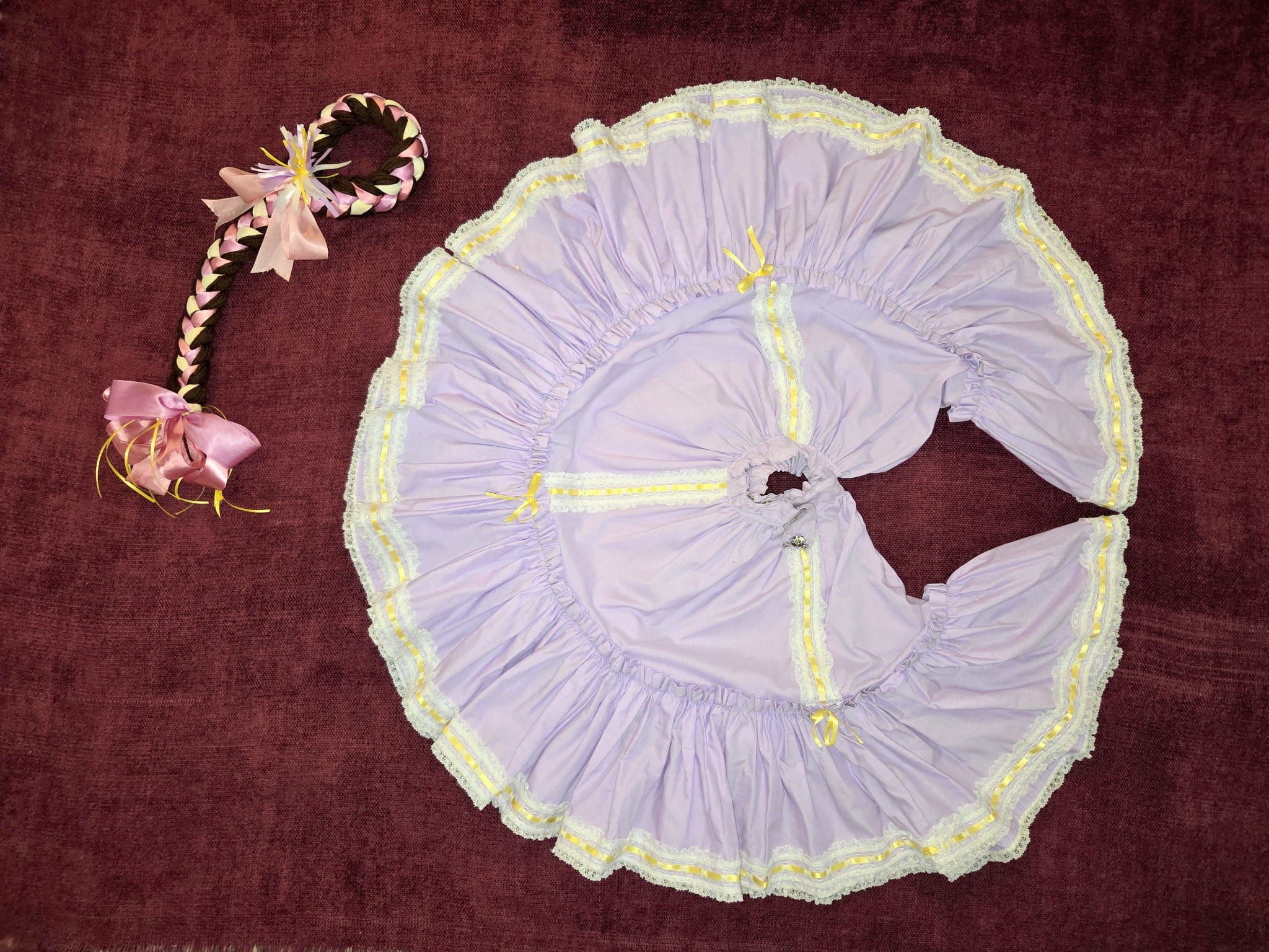 Folklorico Norteno Falda doble vuelo & Tocado Trensa 