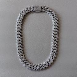 22” 20mm Cuban Link CZ Diamonds White Gold Plated