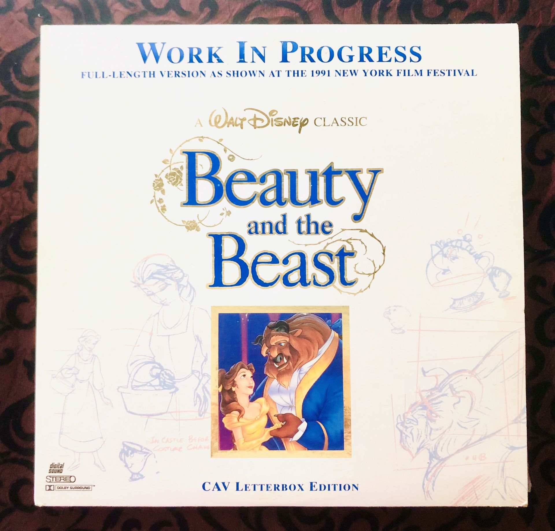 BEAUTY AND THE BEAST Work In Progress LASERDISC CAV Letterbox Edition