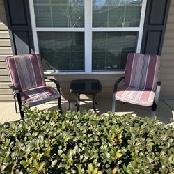 Style Selections Pelham Bay Stackable Black Metal Frame Stationary Dining Chair with Tan Sling Seat