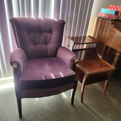 Chair with  small coffee table