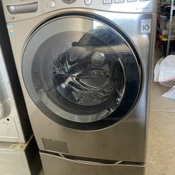 LG Washer and Gas Dryer With Pedestals 