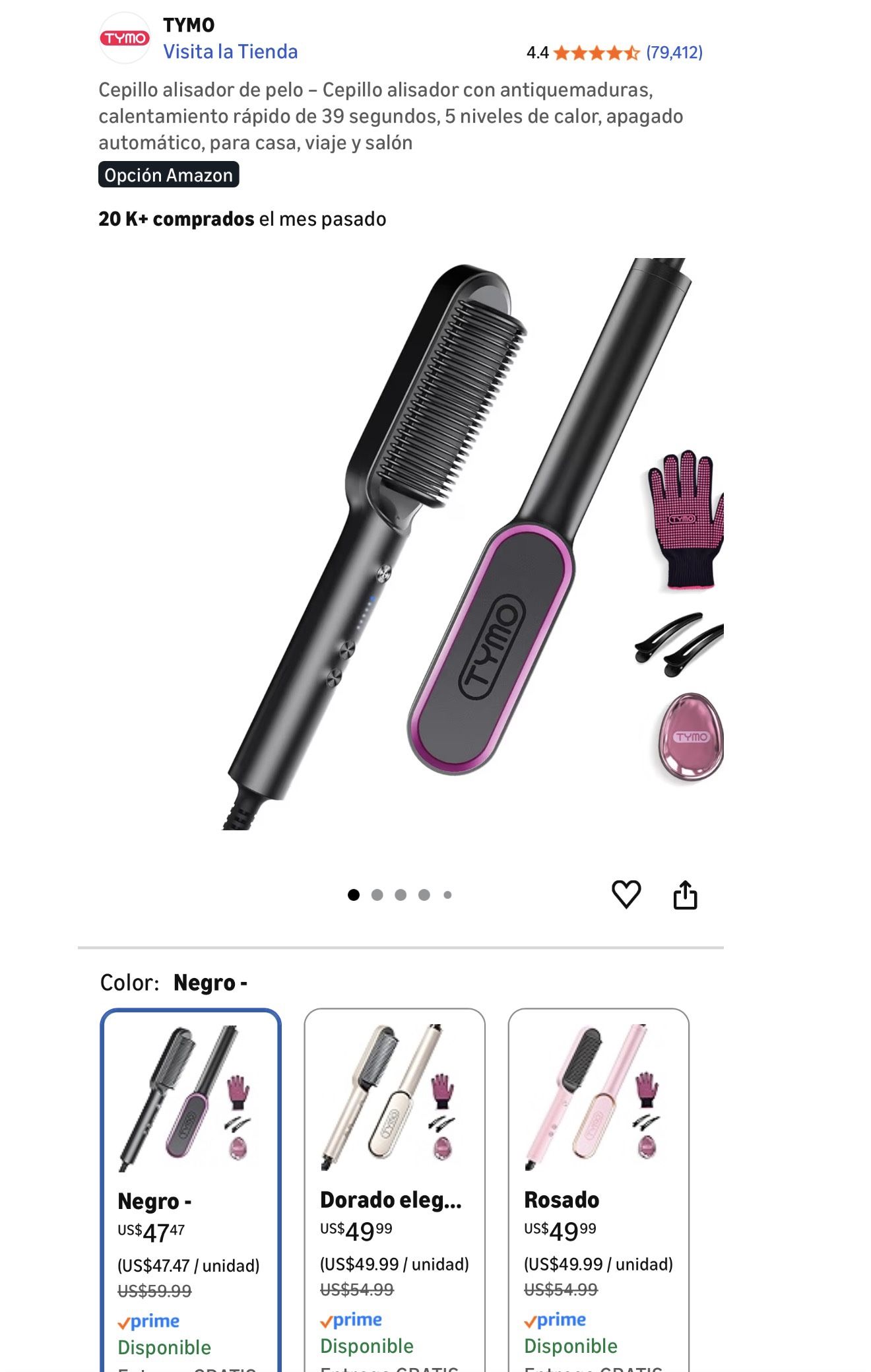 Hair straightening brush – Straightening brush with anti-scald design, 39-second fast heating, 5 heat settings, automatic shut-off, for home, travel,