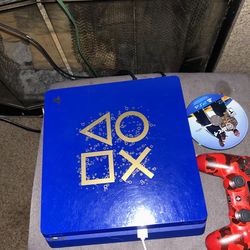 Ps4 slim console days of play limited edition blue