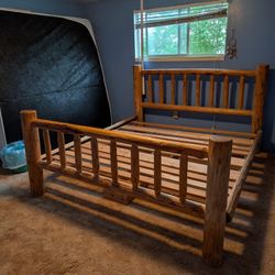 Rustic Log Handmade King Size Cabin Lodge Bed Frame