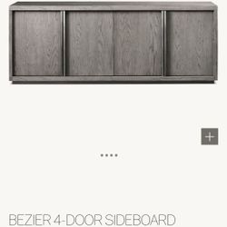 RESTORATION HARDWARE RH BEZIER 4 DOOR MEDIA CONSOLE TABLE: Retails $2990