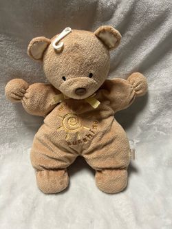 Vintage Carter's small brown plush teddy bear stuffed animal embroidered 48161