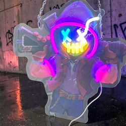 Anime LED Neon Wall Sign — Tested & Working