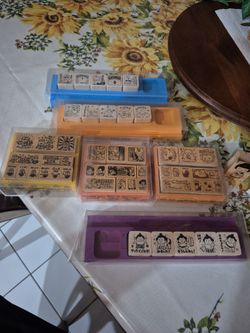 Old wooden stamps from japan. Vintage