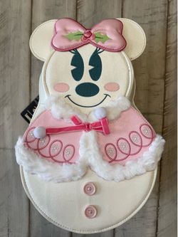 New The Loungefly Minnie Pastel Snowman Mini Backpack Christmas Winter Holiday