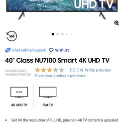 Samsung,UN40NU7100F,40inch 