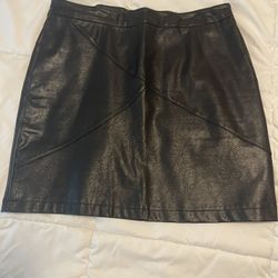 Black Leather Mini Skirt - Not Pleather But Thin Leather
