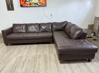 Large genuine Leather Couch free delivery