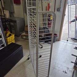 White Display With Wheels