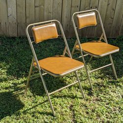 Pair of Vintage SAMSONITE Folding Chairs 