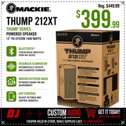 Mackie Thump 212XT Powered Speaker 12" PA System Bluetooth App Control 1400 Watts 🚨 Payment Options Available 🚨 No Credit Needed 🚨