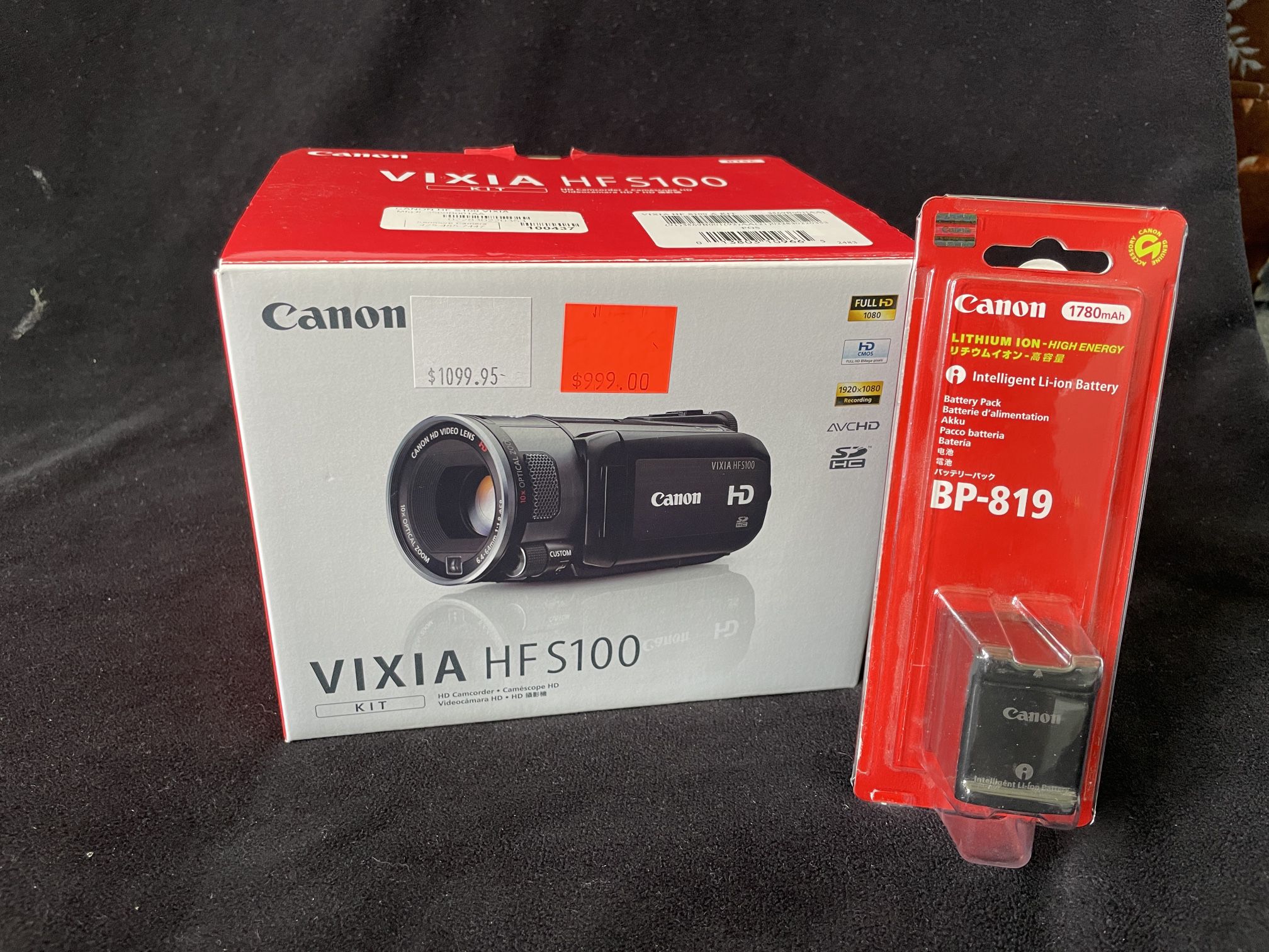 Canon VIXIA HF S100 Camcorder and Spare Extended Batt