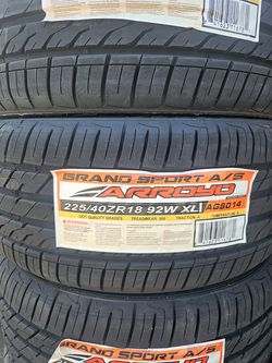 225-40-18 !!! ARROYO SPORT A/S !!! $300 LAS 4 LLANTAS MONTADAS Y BALANCEO INCLUIDO 👌