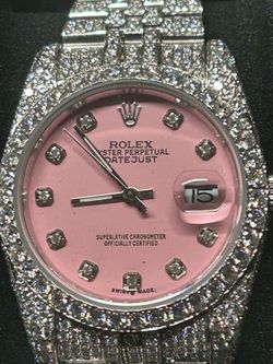 Rolex Datejust Womens with VVS-1 diamonds pink face