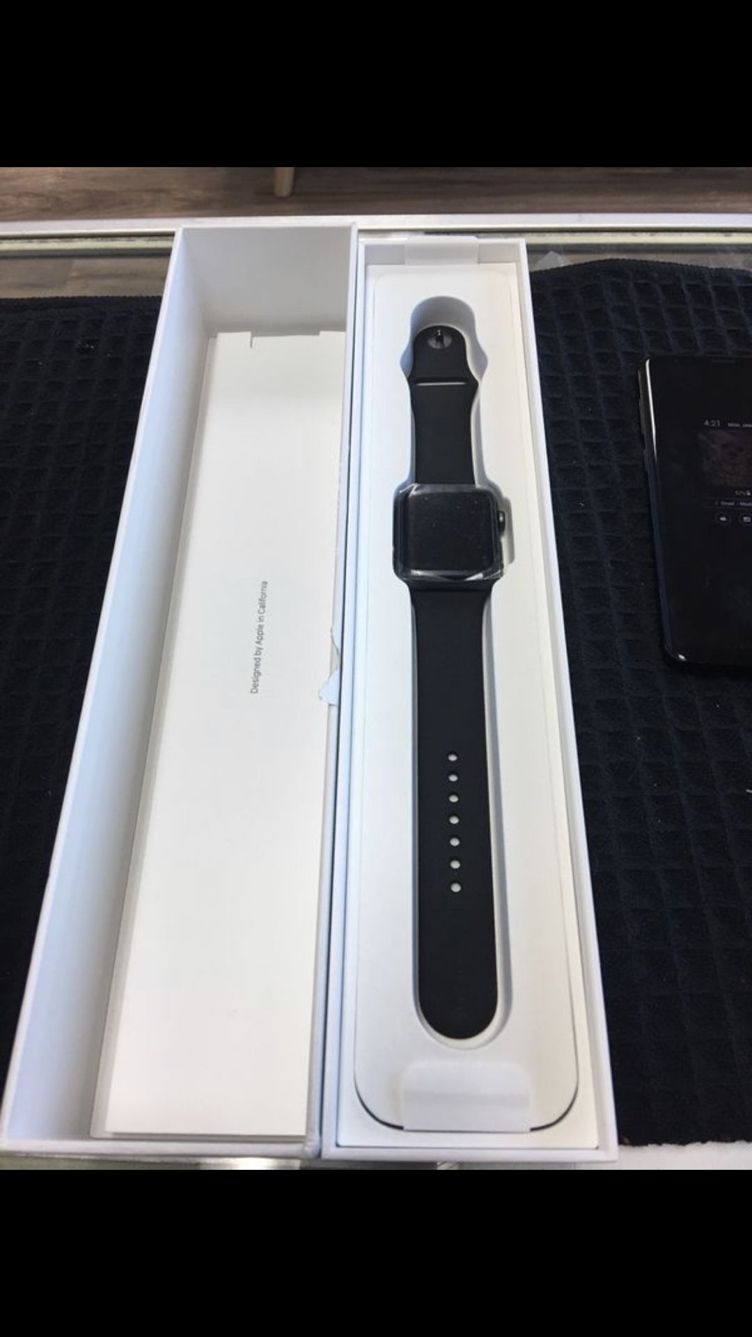 Brand New Apple Watch Series 3 42mm Space Gray sport band black