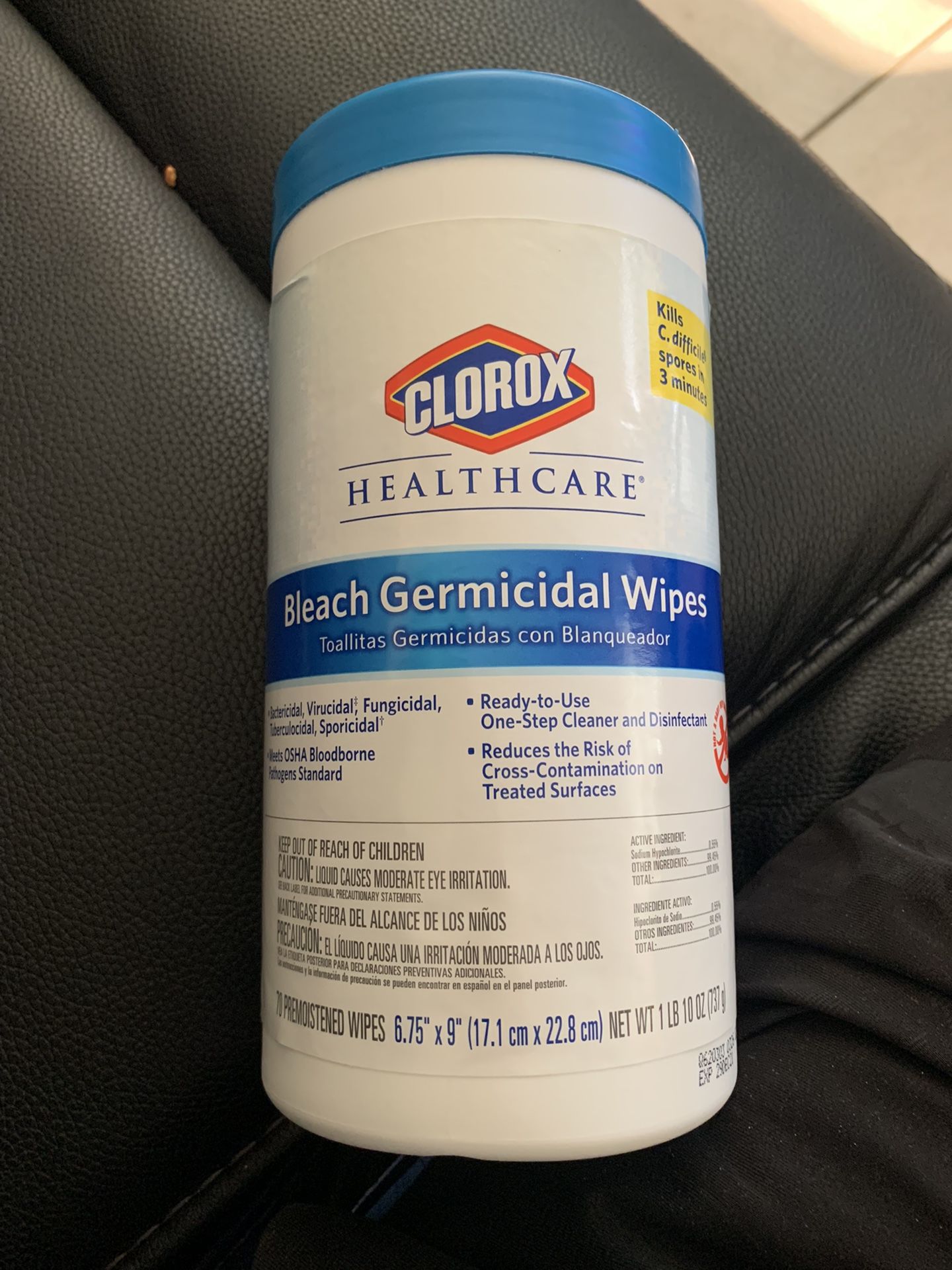 Clorox Healthcare Bleach Germicidal Wipes 