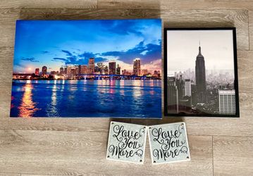 City Skyline Wall Art Prints Set