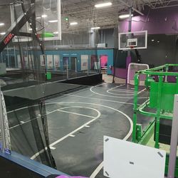inflatable Basketball court includes two basketball Poles and hoops