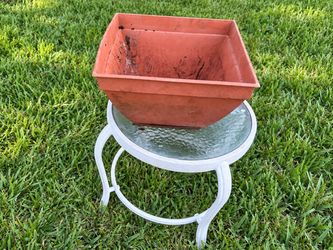 Large Square Plastic Garden Planter – Terracotta Color – $25