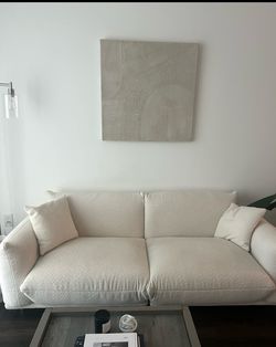 White/cream boucle sofa