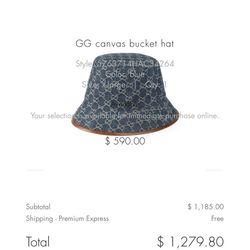 gucci bucket hat and slides 