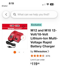 Milwaukee M18 M12 Charger