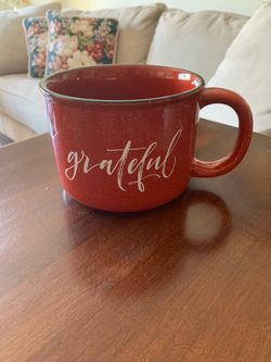 Ceramic ‘Grateful’ Huge Mug or flower pot