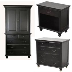 6 Piece Gorgeous RESTORATION HARDWARE all Black Bedroom Set