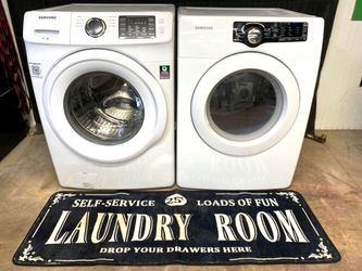 Samsung Front Load Washer 4.2 Cu Ft & Electric Dryer 7.3 Cu Ft Set White Stackable
