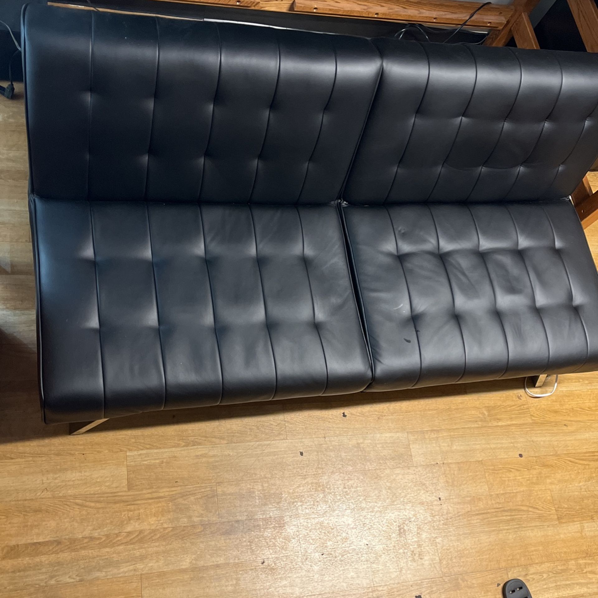 Black Leather Futon