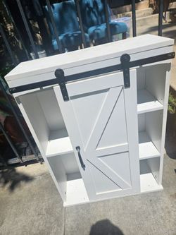 Bathroom Farmhouse Wall Cabinet w/Sliding Door