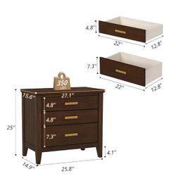 Set of 2 Solid Wood Nightstands