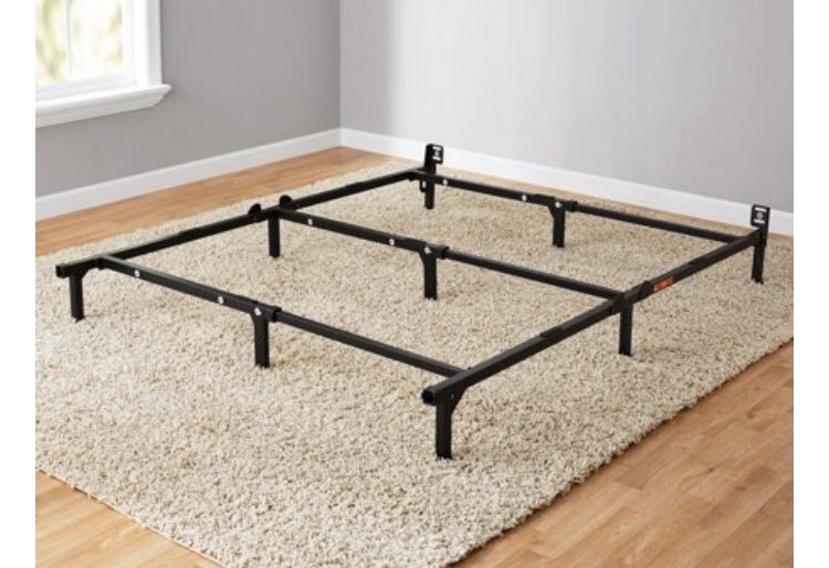 Mainstays 7" Adjustable Bed Frame, Black Steel